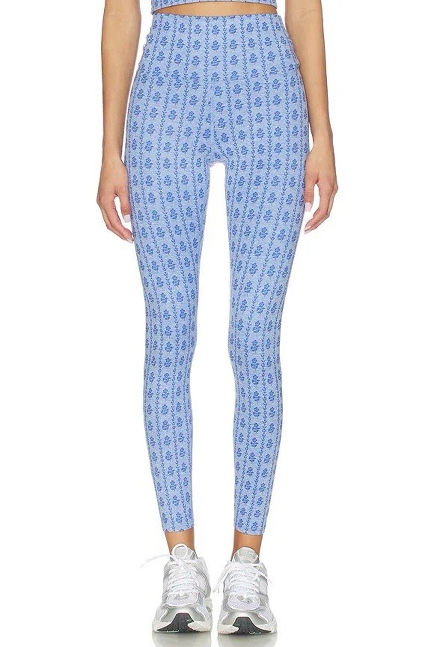 BEACH RIOT Revolve Women's High Rise Piper Leggings XS Sapphire Blue Printed EUC